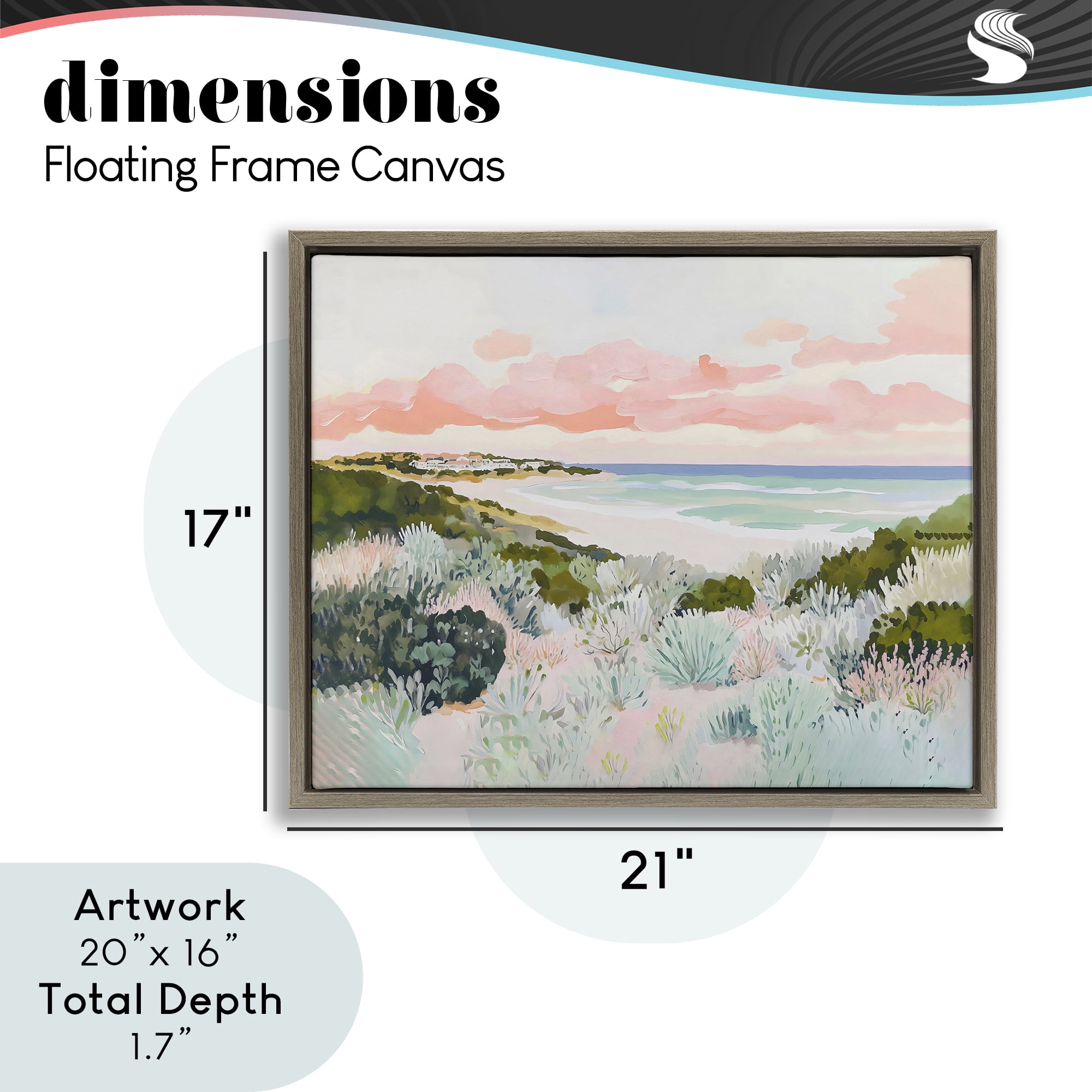 Stupell Industries Beach Grasses & Pastel Skies Brown Framed Floater Canvas Wall Art, design by The Prints Vibe
