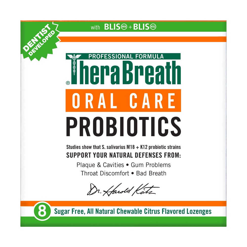 Thera Breath Oral Care Probiotics Chewable Citrus Flavored Lozenges, 8