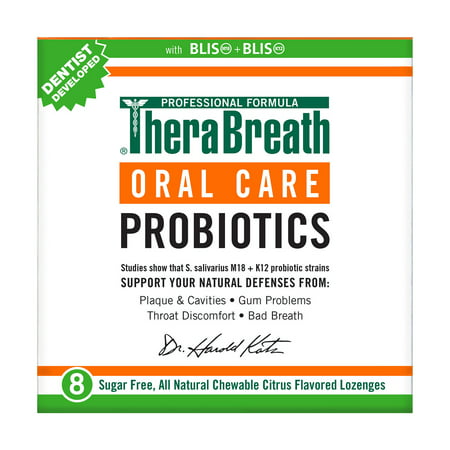 Thera Breath Oral Care Probiotics Chewable Citrus Flavored Lozenges, 8