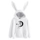 thumbnail image 2 of Mujer Hombre Casual Suelto Cordón Cráneo Luna Impresión Orejas De Conejo Sudadera Con Capucha Sudadera Top Jersey, 2 of 3