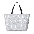 thumbnail image 2 of Fuzoiu Fun Rabbit Print Waterproof Beach Tote Bag for Women Girls with Zipper,Sandproof Pool Swim Bag,Large Capacity Beach Travel Bag for Pool Swim Travel Everyday, 2 of 7