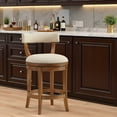 thumbnail image 5 of Alaterre Furniture Hanover Swivel Low Back Counter Height Bar Wood Stool, Weathered Brown and Beige, 5 of 14