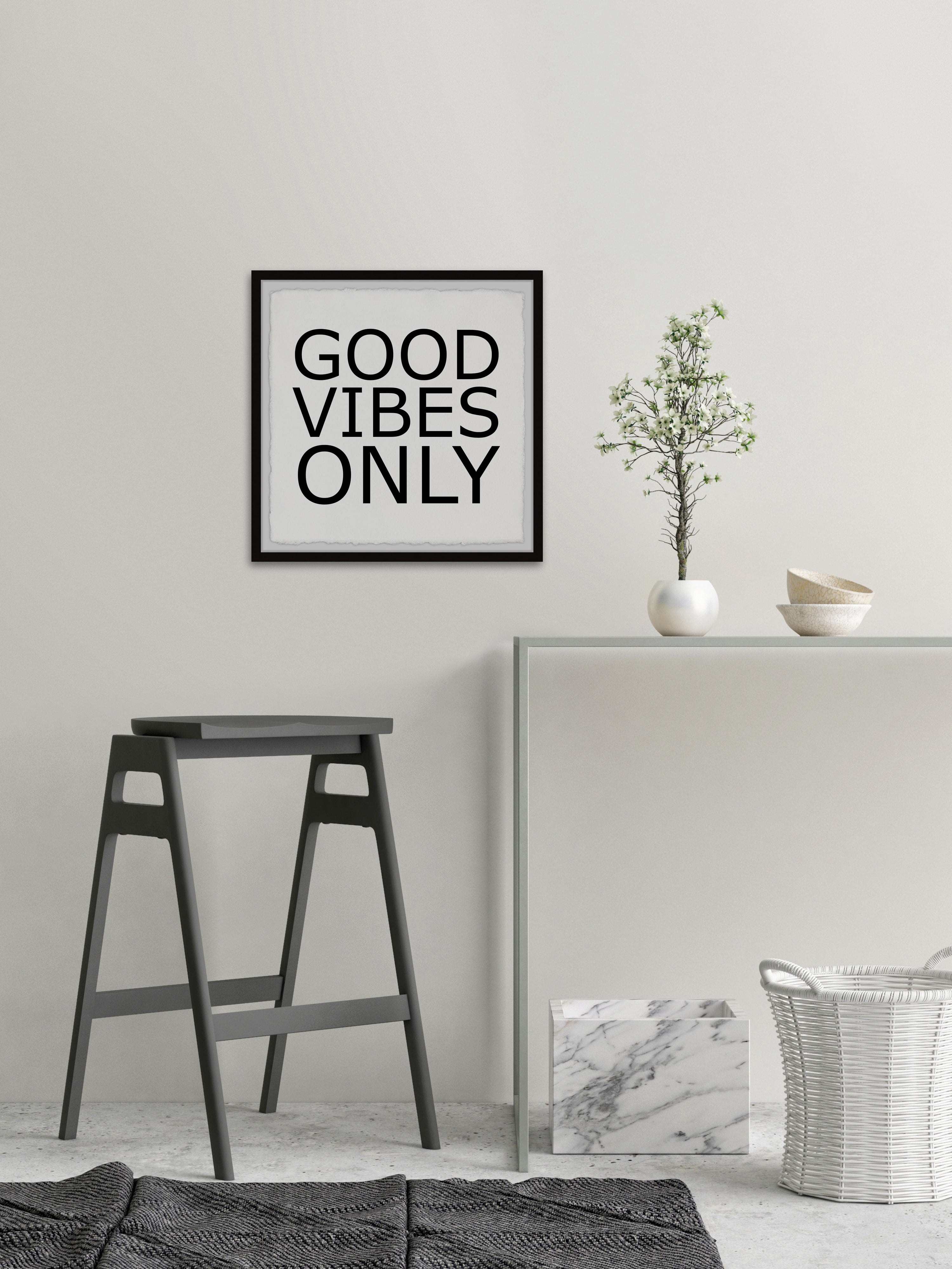 Marmont Hill Good Vibes Only Mantra Framed Wall Art
