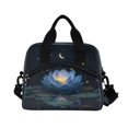 thumbnail image 2 of Insulated Crossbody Lunch Bag 10L Lunch Tote with Adjustable Shoulder Strap for Work Office Picnic Serene Blue Lotus Flower, 2 of 6