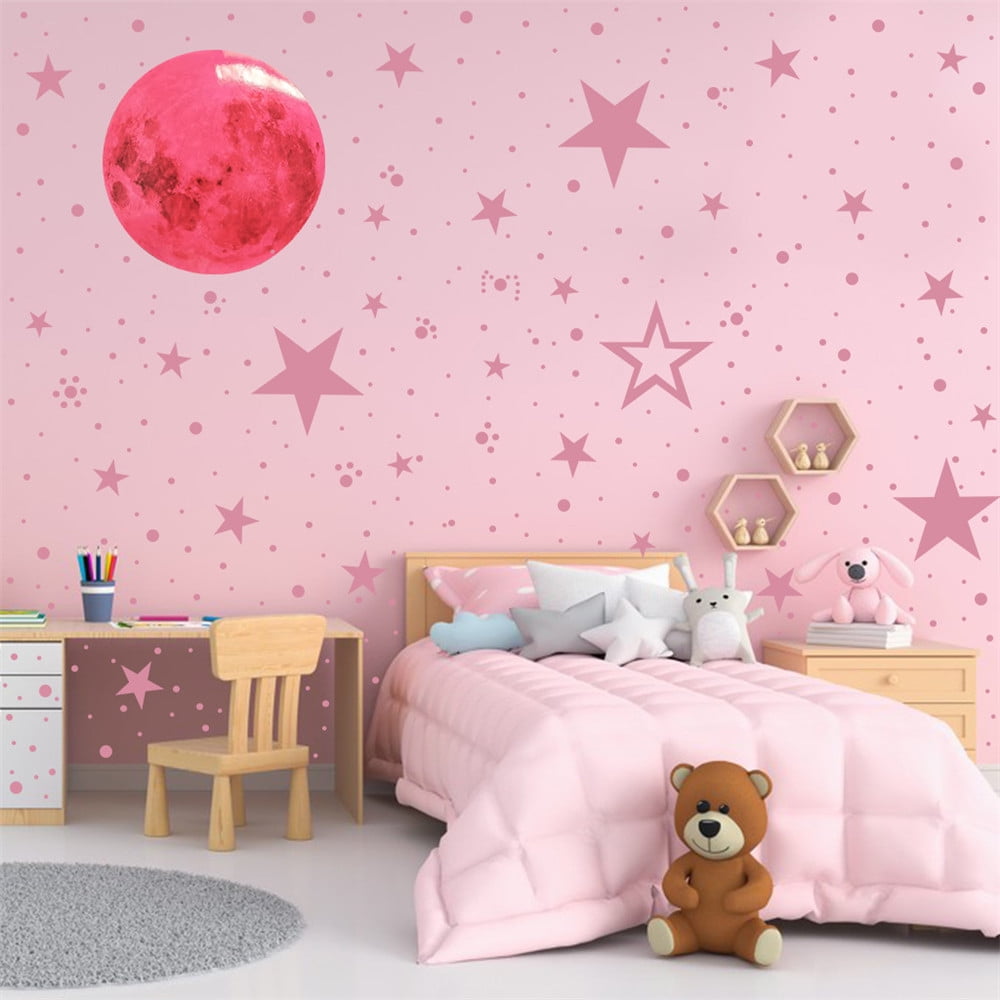 435 Glow in The Dark Wall Stickers Stars Moon Luminous Kid Bedroom Ceiling Decal 