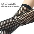 thumbnail image 4 of Black Fishnet Gloves, Half Finger Fishnet Gloves  for Prom, 4 of 7