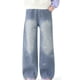 thumbnail image 1 of Pantalones vaqueros largos para niños, pantalones vaqueros casuales con cintura elástica cómoda y pantalones casuales holgados para adultos, pantalones de poliéster para niños., 1 of 5