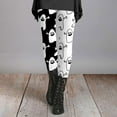 thumbnail image 4 of SNOWSONG Halloween Leggings for Women, Plus Size Leggings Women's Holiday Casual Halloween Printed Leggings Workout Exercise Bottoms, Womens Leggings, Tummy Control Leggings White 3XL, 4 of 6