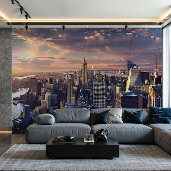 Prxcm Canvas Wall Mural Peel and Stick Large Wallpaper New York City Wall Art Decor for Living Room Bathroom Self Adhesive and Removable 100in x 144in