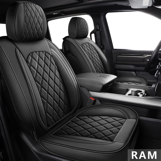 Juego completo de fundas para asientos de coche MIROZO Dodge Ram, impermeables, negras