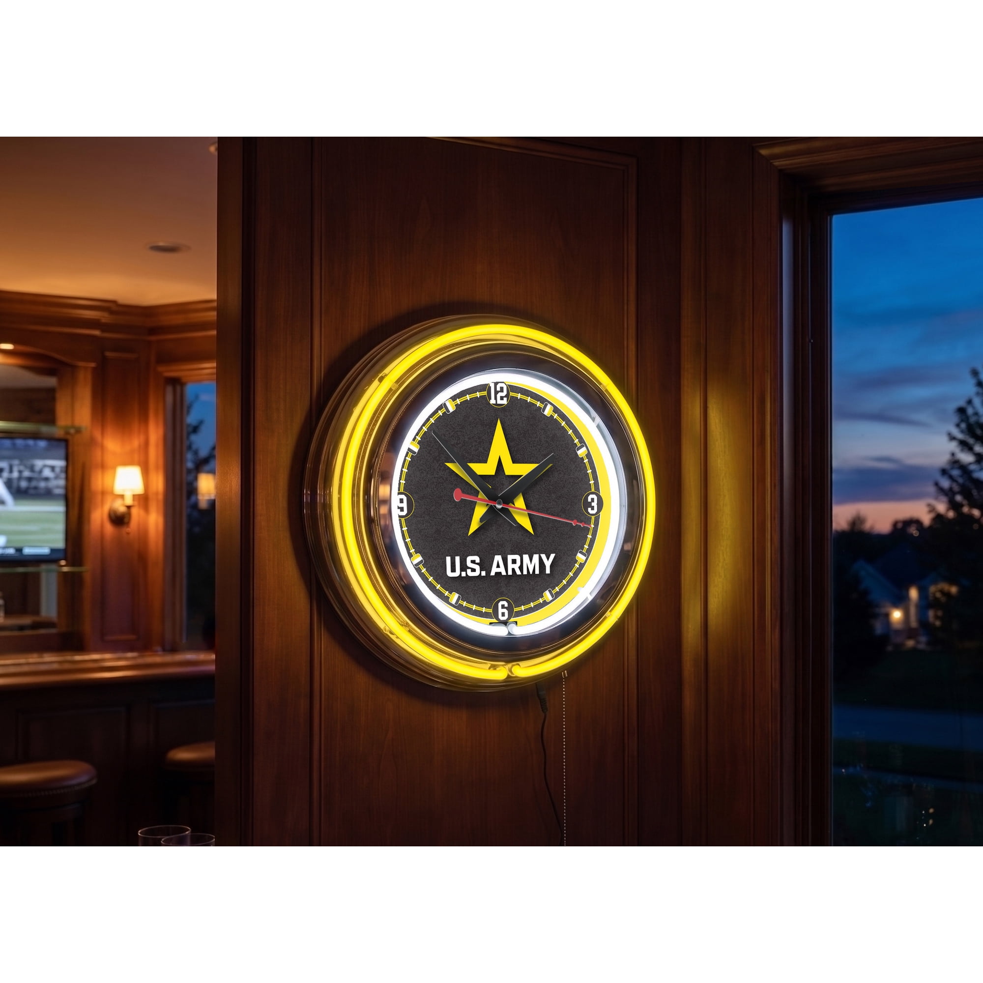 United States Army 15 Double Neon Wall Clock