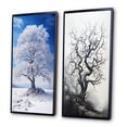 thumbnail image 3 of Designart "White Tree Winters Beauty III" Trees Framed Wall Art Set Of 2 - White Landscapes Framed Canvas Set For Living Room Decor, 3 of 6