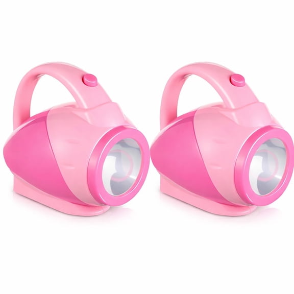 Lsupdaol 2 Pieces Kids Flashlights for Toddlers Pink Girls Plastic Flashlights with Easy Grip Handle Toddlers Camping Essentials for Kids Boys Girls Gifts