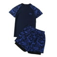 thumbnail image 4 of WOYY Boys 2-Piece Swimsuit Short Sleeve Rash Guard Shorts Quick Dry Bathing Suit, 4 of 4