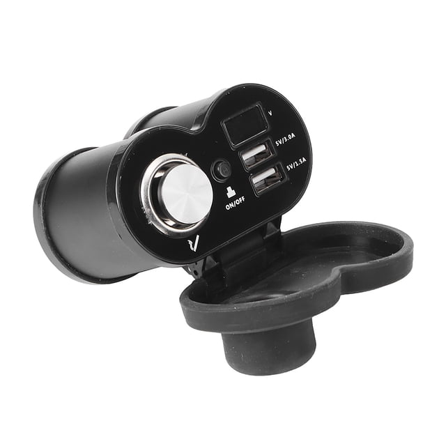 Encendedor de cigarrillos para motocicleta de 12V, cargador USB Dual, soporte para manillar resistente al agua