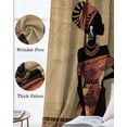 thumbnail image 3 of African Black Women Blackout Curtains for Bedroom Living Room Darkening Curtains 84 Inch Length 2 Panels Set Boho Ethnic Tribe Vintage Brown Window Curtain Window Treatment Grommet Drapes 52"x84", 3 of 9