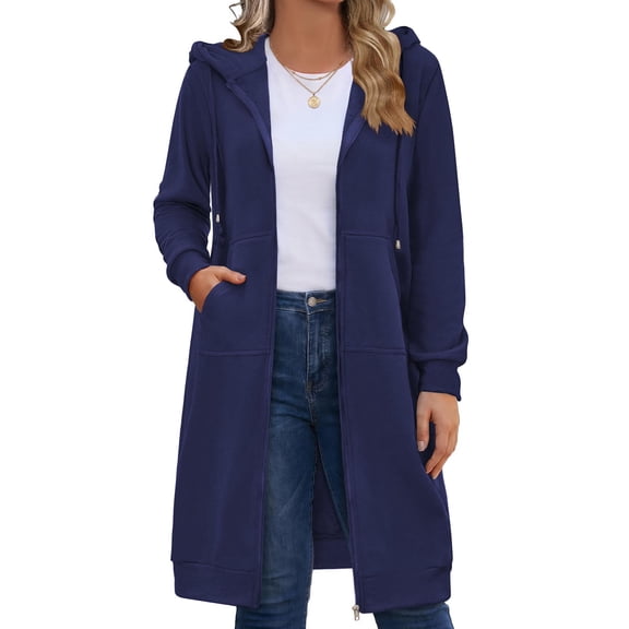 Weardear Plus Size Womens Zip up Hoodies Fleece Long Sleeve Tunic Sweatshirt with Pocket