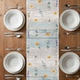 thumbnail image 6 of Floral Eucalyptus Leaves Table Runner - 90 Inch Long, Kitchen Dining Table Runner Dresser Scarves, Daisy Summer Botanical Wooden Farmhouse Decor for Coffee Tables Wedding Party Banquet, 6 of 8