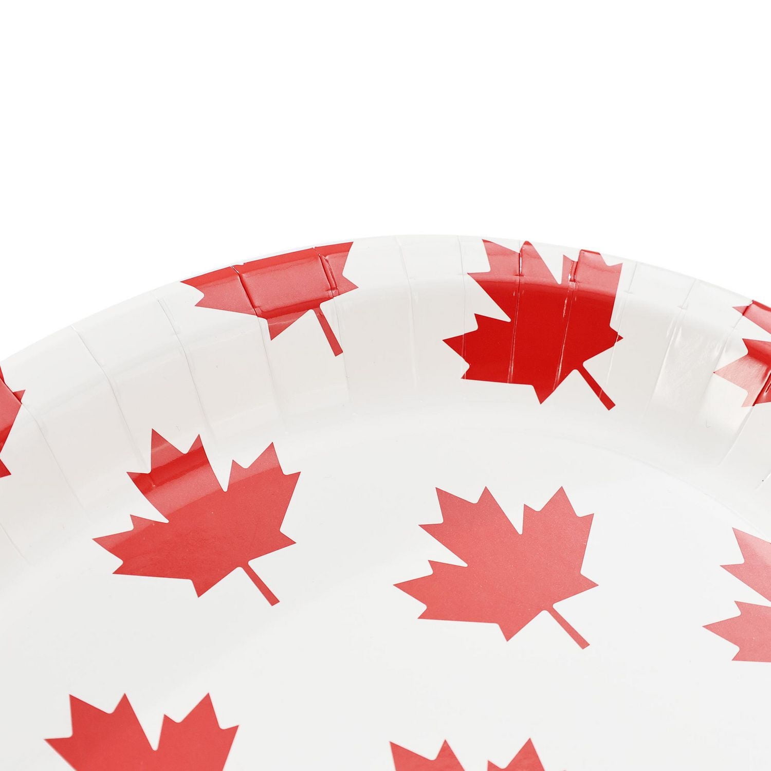 Way to Celebrate! Canada Day Oval Red Maple Leaf and Moose Paper Plates 10.4" x 12.2" ,8 ct