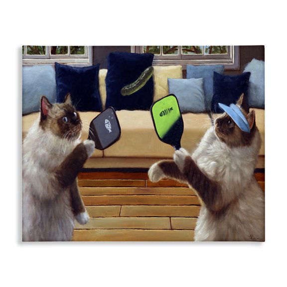 Stupell Industries Traditional Cats Playing Ping Pong Canvas Art, 30 x 24, by Lucia Heffernan