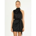 thumbnail image 5 of Women's Mock Neck Tie Waist Cocktail Dress, 5 of 5