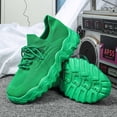 thumbnail image 4 of Women's Platform Slip On Sneakers Breathable Non Slip Running Shoes Lightweight Lace Up Athletic Shoes Red Size 6.5, 4 of 8