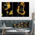 thumbnail image 1 of Yellow Fractal Butterflies on Black - Floral Canvas Art Print, 1 of 4