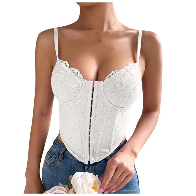 Birdeem Fashion Womens Lace Stitching Crop Suspender V-Neck Suspender Tank Top