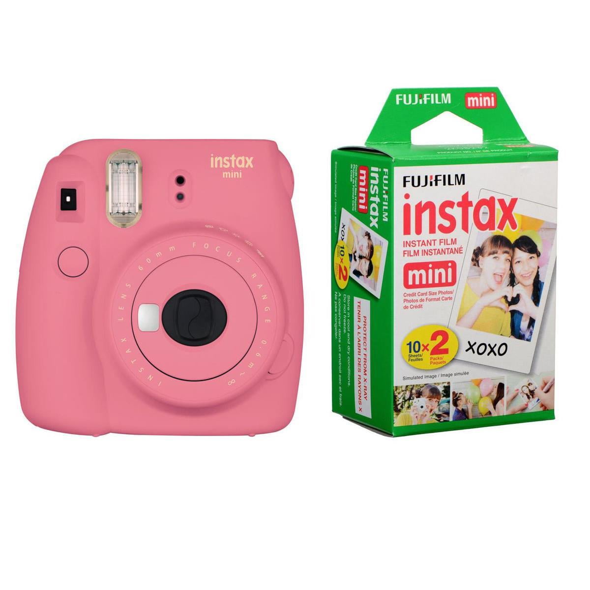 passagier Vijftig Perforatie Fujifilm Instax Mini 9 Camera, Flamingo Pink - With Fujifilm instax mini  Instant Daylight Film Twin Pack, 20 Exposures - Walmart.com