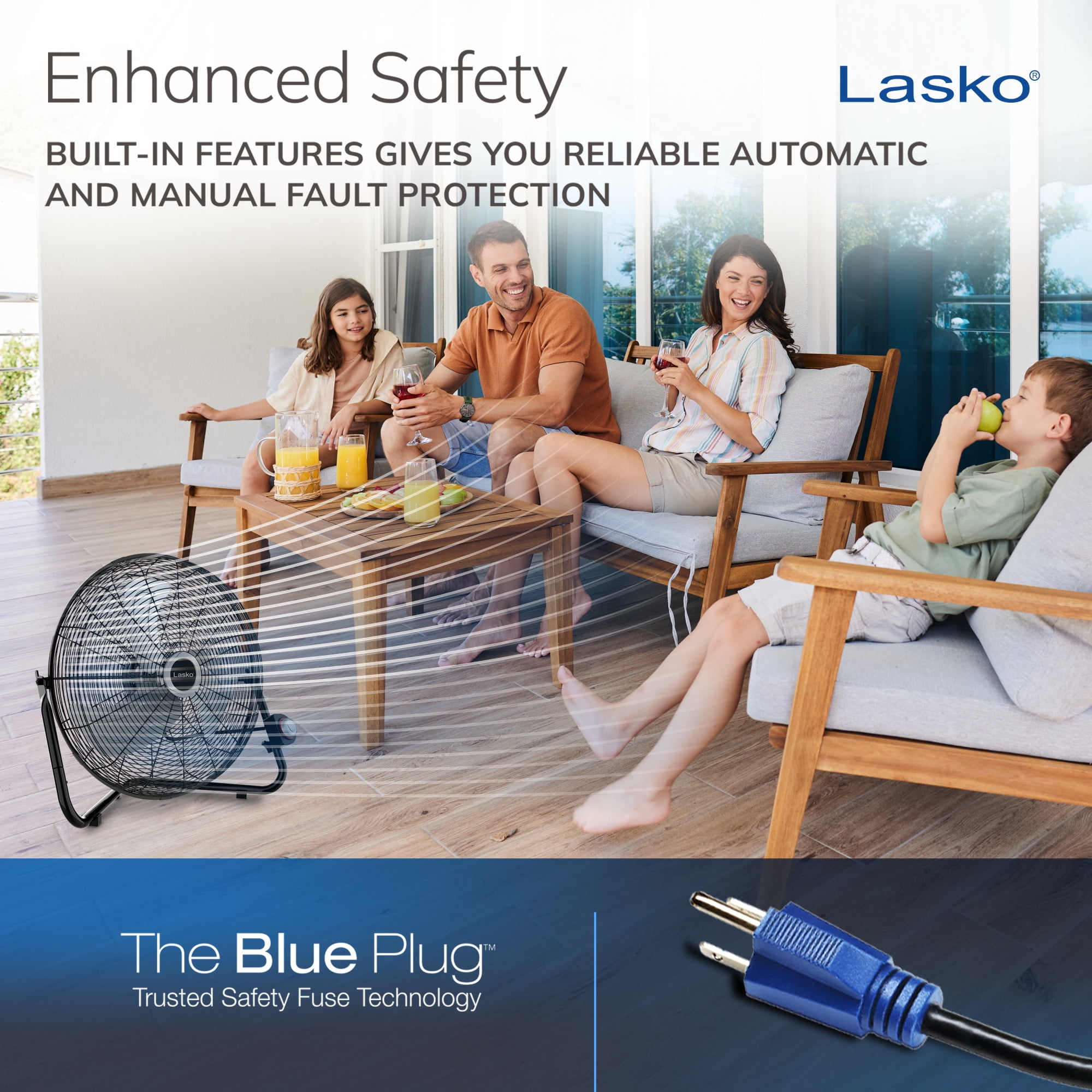 Lasko QuickMount 20" High Velocity Floor Fan and Wall Fan for Large Rooms, 3 Speeds, Pivoting Head, Metal Blades, 2264QM