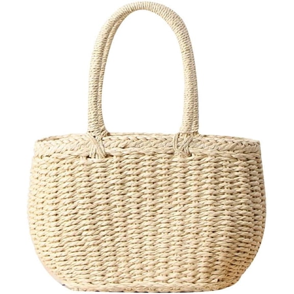 Straw Hobo Bags for Women Weave Crossbody Bag Beach Purse Rattan Shoulder Handbag Vacation Beige