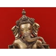 thumbnail image 2 of 12" Standing Ganesha Brass Sculpture - Obstacle Remover, 2 of 4