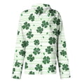thumbnail image 4 of AUNVITO Women's St. Patrick's Day Shirt Long Sleeve Collared Button Down with Holiday Print Casual and Festive Style, 4 of 5