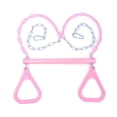 thumbnail image 3 of 18" Pink Trapeze Swing Bar Rings 48" Heavy Duty Plastic Coated Chains Swing Set Accessories Playgrou multicolor, 3 of 8