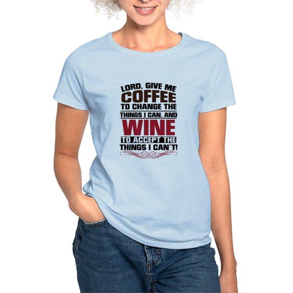 CafePress - Coffee And Wine Women's Classic T Shirt - Women's Classic T-Shirt