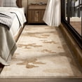 thumbnail image 3 of Alfombra marrón resistente a la suciedad con diseño floral para sala de estar, dormitorio, alfombras antideslizantes para el frente de la cama, alfombras europeas suaves y esponjosas para sala de estu, 3 of 5
