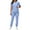Light Blue #039, variant on Womens Petite Scrub Sets Comfortable V-Neck Scrub Top & Jogger Pant Quick Dry Nursing Scrubs Set Stretch Medical Uniform with Pockets Black M