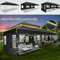 thumbnail image 3 of HOTEEL 10x30 EZ Pop Up Canopy with 8 Sidewalls, One Push Setup Glow Party Tent for Commercial, Waterproof UPF50+ Wedding Tent with Wheeled Bag & Air Vent, Black, 3 of 11