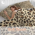 thumbnail image 4 of 3 Piece Leopard Duvet Cover Set Twin Size, Microfiber Comforter/Quilt Cover with Corner Ties and 2 Pillowcases, Brown Animals Art Modern Farmhouse All Season Soft Bedding with Zipper Closure, 4 of 8
