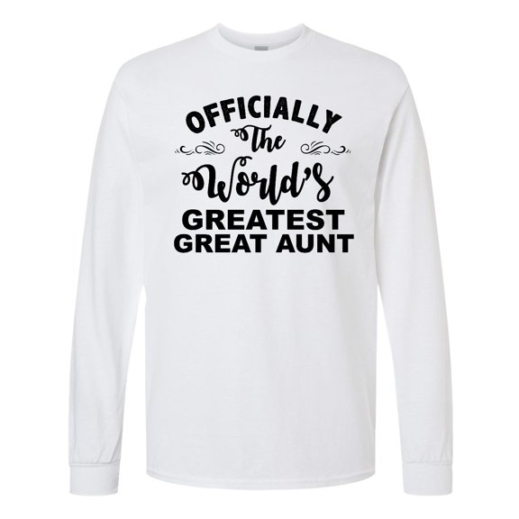Inktastic Officially the World's Greatest Great Aunt Long Sleeve T-Shirt
