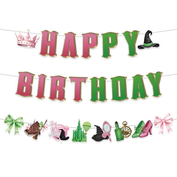 Banner de cumpleaños Neyeidru Wicked Happy Birthday Witch Theme