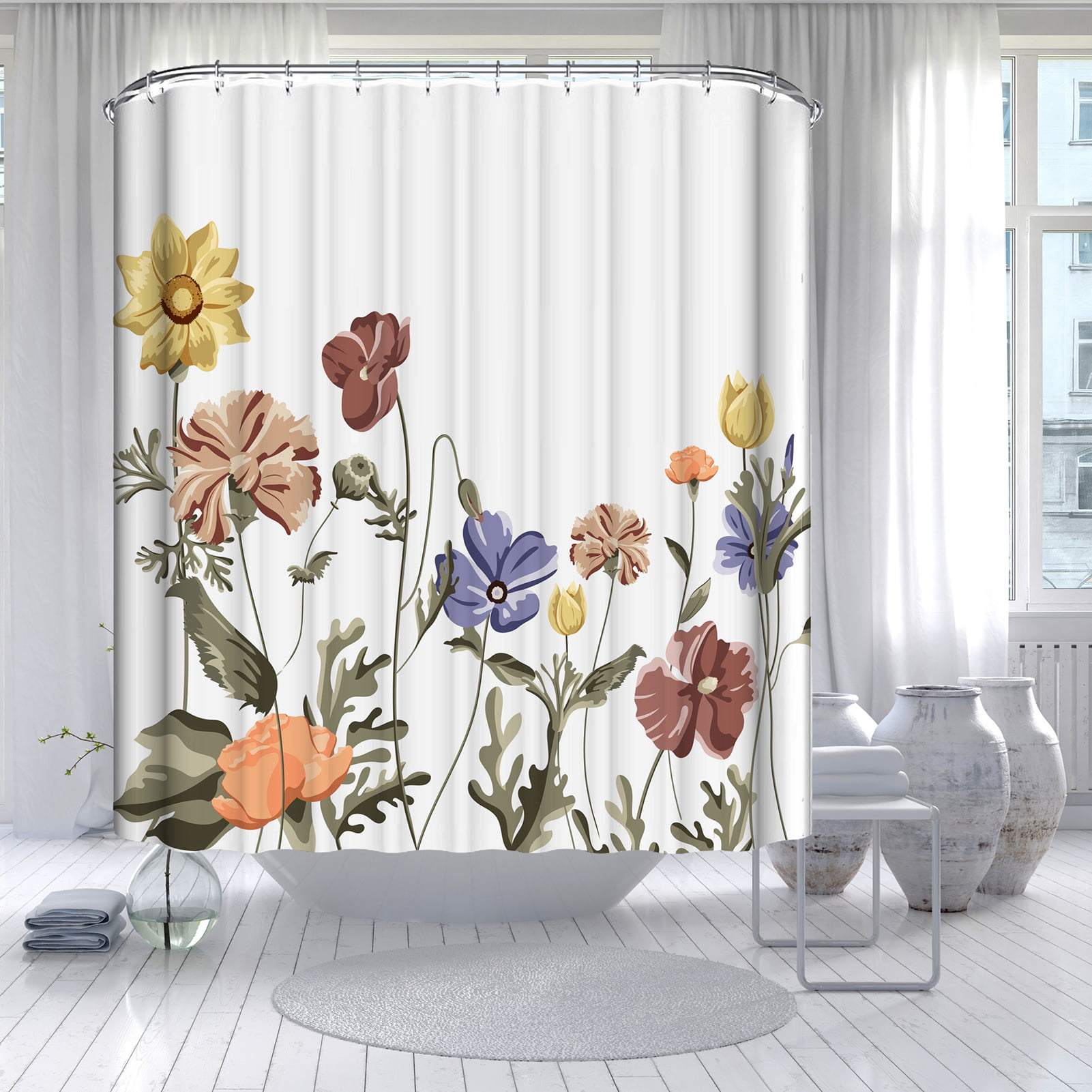 Premium Polyester Fabric WATERPROOF Bathroom Shower Curtain 66"x72" 165CM x180CM 