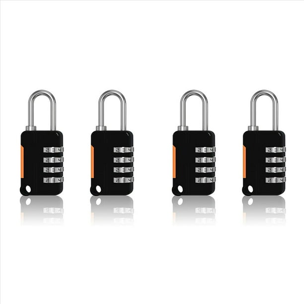 4 Uds. Candado con Combinación de Números de 4 Dígitos, Candado Impermeable para Exteriores, Cerradura Codificada de Seguridad para Maletas y Equipaje