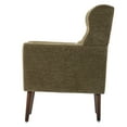 thumbnail image 6 of Hassch Mid Century Modern Chenille Wingback Chair with Solid Wood Legs, Ergonomic Accent Armchair with Waist Pillow for Living Room, Bedroom, Small Space (Olive Green), 6 of 7