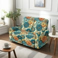 thumbnail image 7 of TSOVTHRID Boho Mandala Floral Print Reclining Loveseat Cover Stretch Love Seat Couch Covers with Elastic Bottom 6 Pieces Washable Reclining Loveseat Slipcover for Pets, 7 of 7