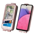 thumbnail image 3 of SaniMore for Samsung Galaxy A33 5G Magnetic Closure Top & Bottom Flip Wallet Case, Premium PU Leather Cover with Car Mount Card Slot & Adjustable Kickstand Full Body Protective Shell, Rosegold, 3 of 9