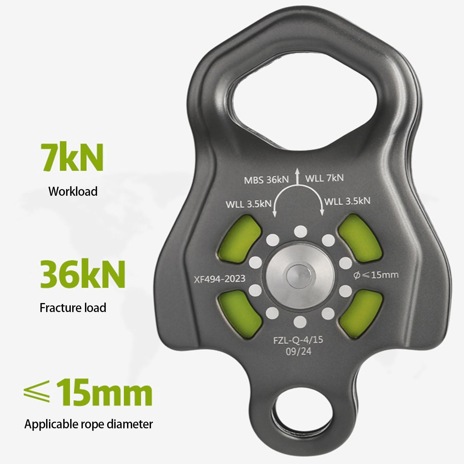 High Strengths Single Pulley With Accuracy Bearings Light weight Aluminum Pulley for Outdoor Activity