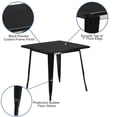 thumbnail image 2 of Table intérieure-extérieure en métal noir carrée de 31,5 po, 2 of 9