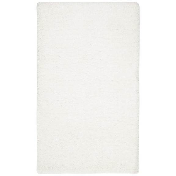 SAFAVIEH Ultimate Smith Solid Plush Polyester Shag Area Rug, Ivory, 3' x 5'