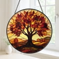 autumn tree design stained glass window hanging suncatcher fall decor ...